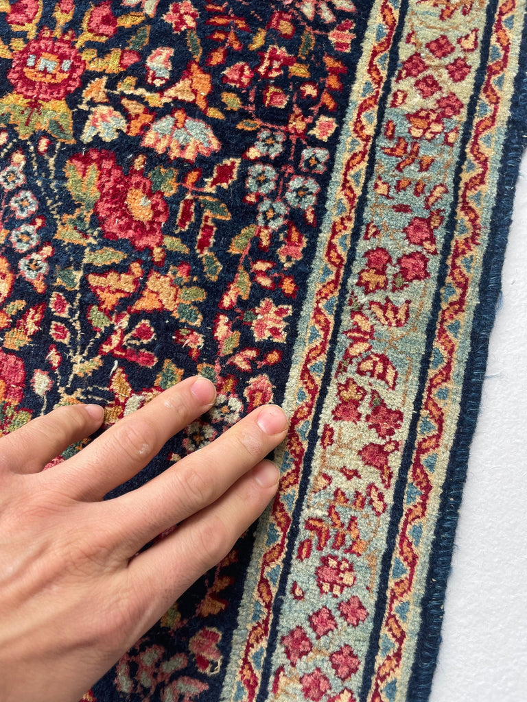 RESERVED FOR HALIE*** BOTANICAL Tree of Life Kerman Lavar Antique Rug Mat | Collector's Gem | 1.7 x 2.3