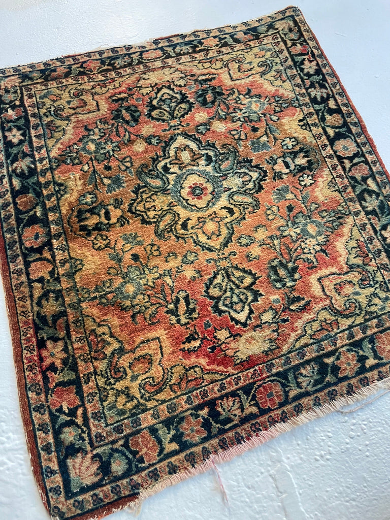 Antique Muted Sarouk with Shifts of Hues | Squarish Shape | 2.2 x 2.4