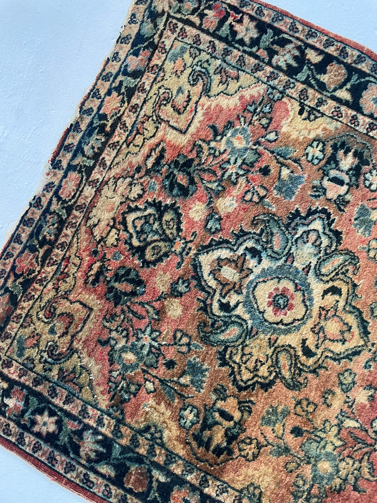 Antique Muted Sarouk with Shifts of Hues | Squarish Shape | 2.2 x 2.4
