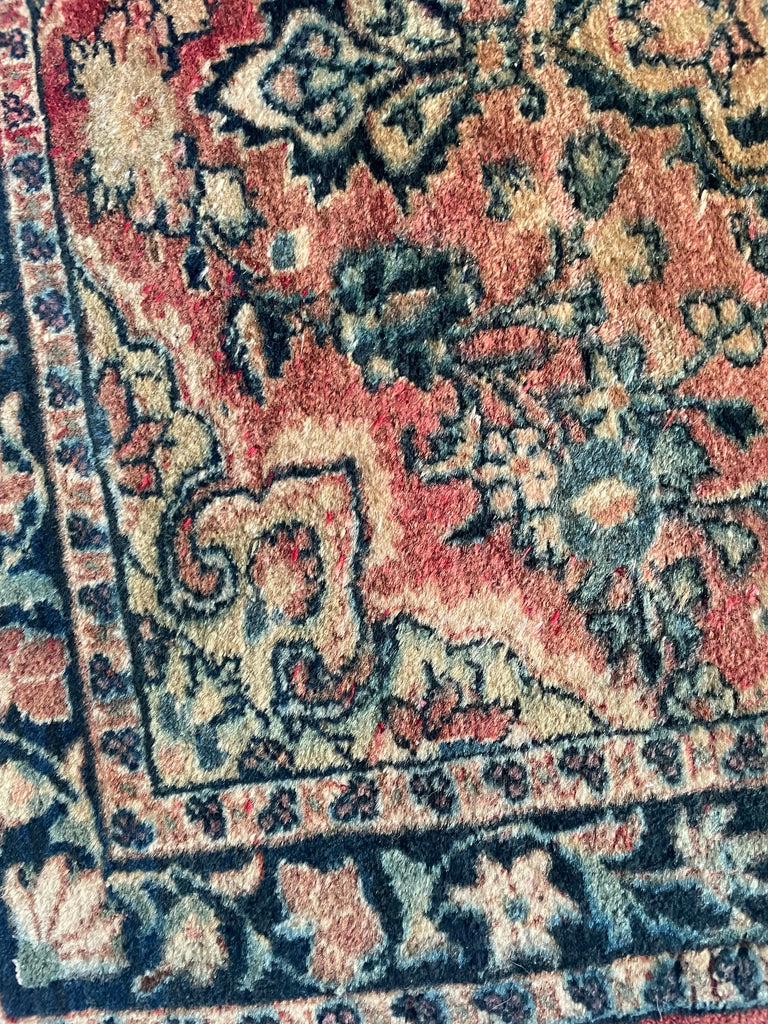Antique Muted Sarouk with Shifts of Hues | Squarish Shape | 2.2 x 2.4