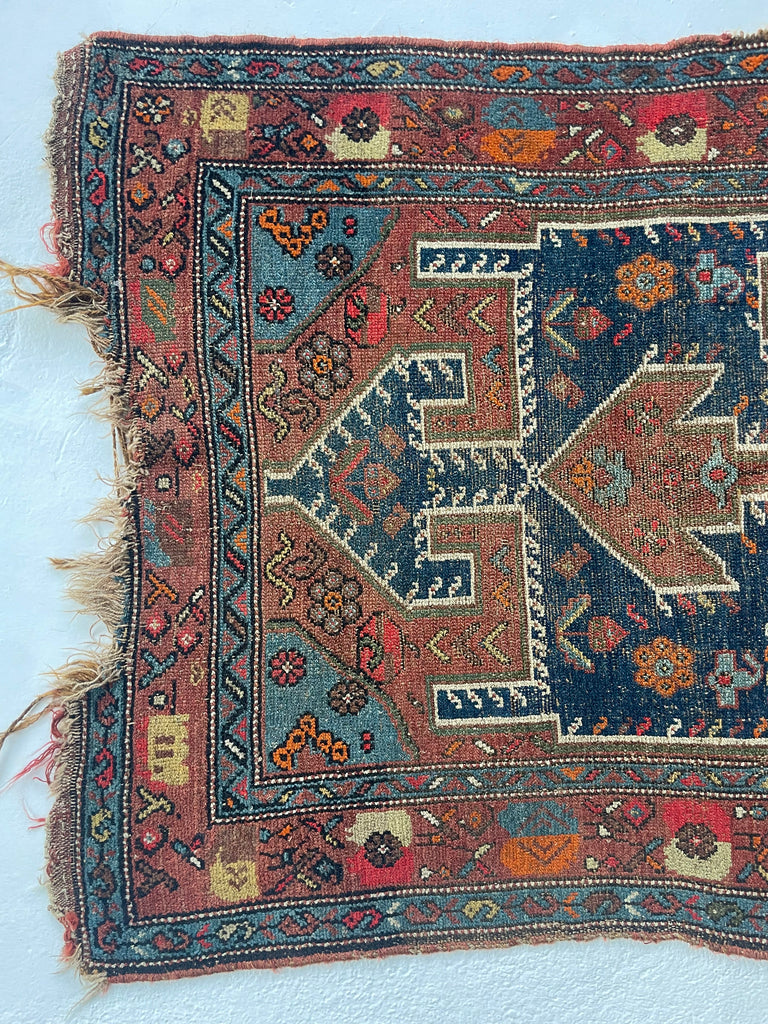SOLD | OLD & WORN Nomadic Village Rug | Antique Kurdish Beauty | 3.5 x 5.7