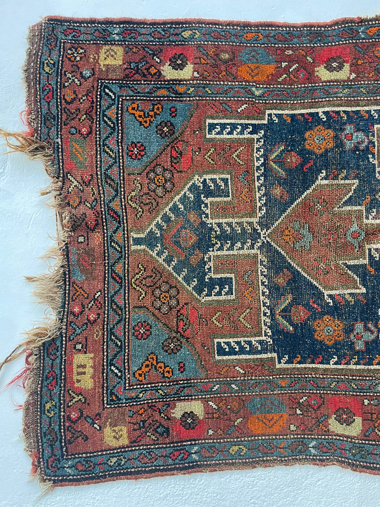OLD & WORN Nomadic Village Rug | Antique Kurdish Beauty | 3.5 x 5.7