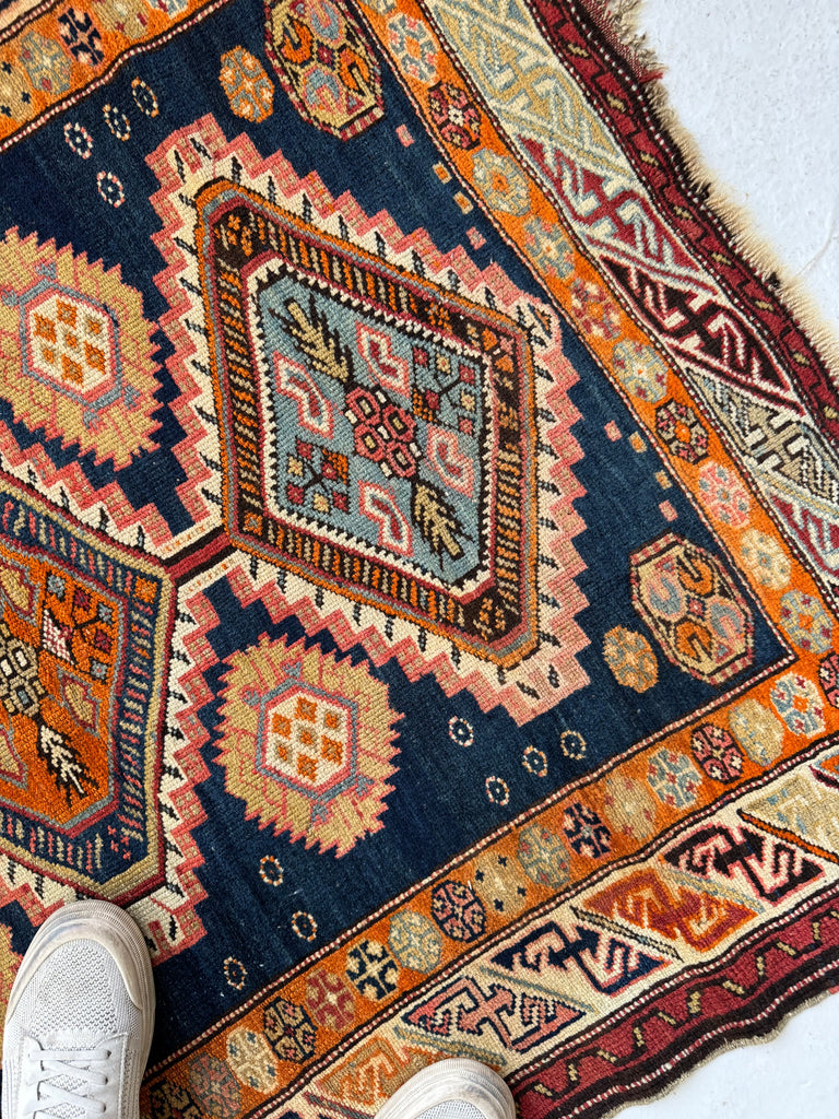 SUPER Fine INDIGO CHILD | Moody and Collectable Gorgeous Caucasian Rug | 3.10 x 4.9