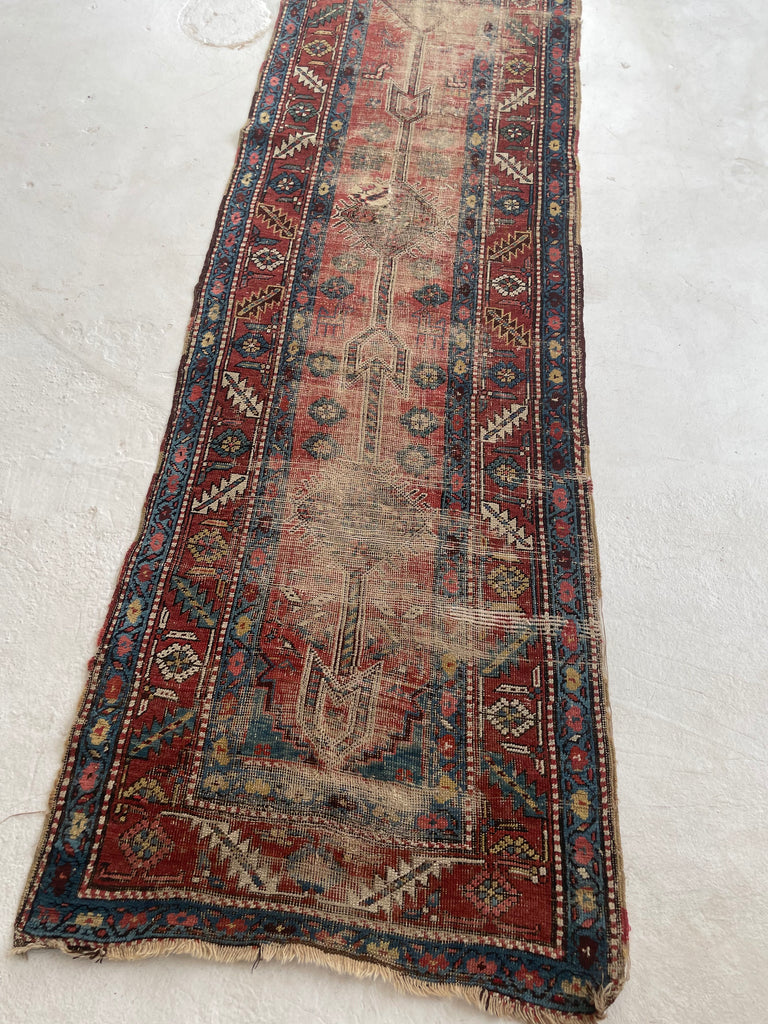 HANDSOME Distressed Antique Northwest Persian Runner | Wool on Wool Organic BEAUTY | 2.10 x 10.2