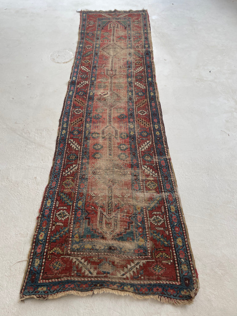 SOLD | HANDSOME Distressed Antique Northwest Persian Runner | Wool on Wool Organic BEAUTY | 2.10 x 10.2