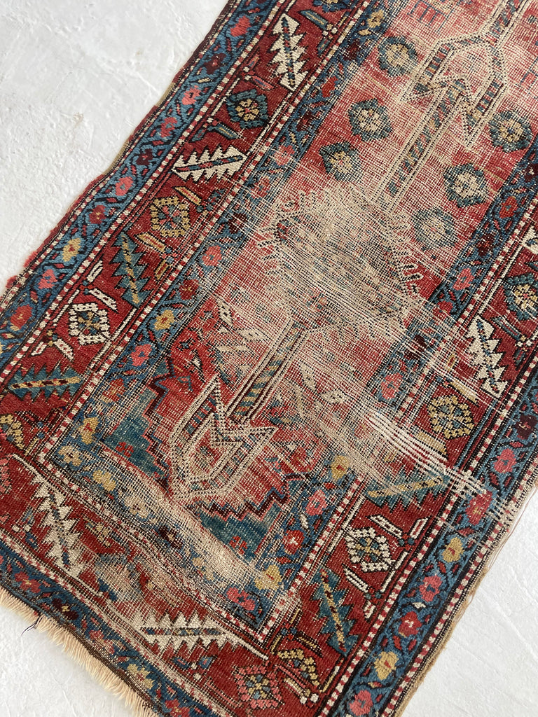 HANDSOME Distressed Antique Northwest Persian Runner | Wool on Wool Organic BEAUTY | 2.10 x 10.2