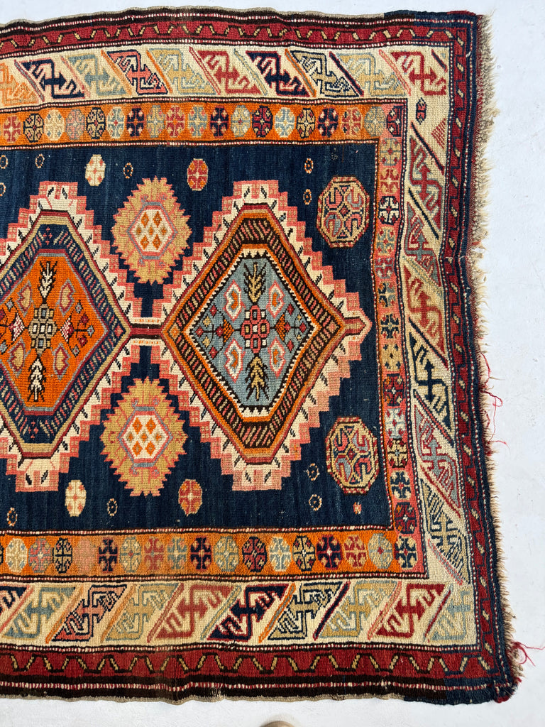 SUPER Fine INDIGO CHILD | Moody and Collectable Gorgeous Caucasian Rug | 3.10 x 4.9