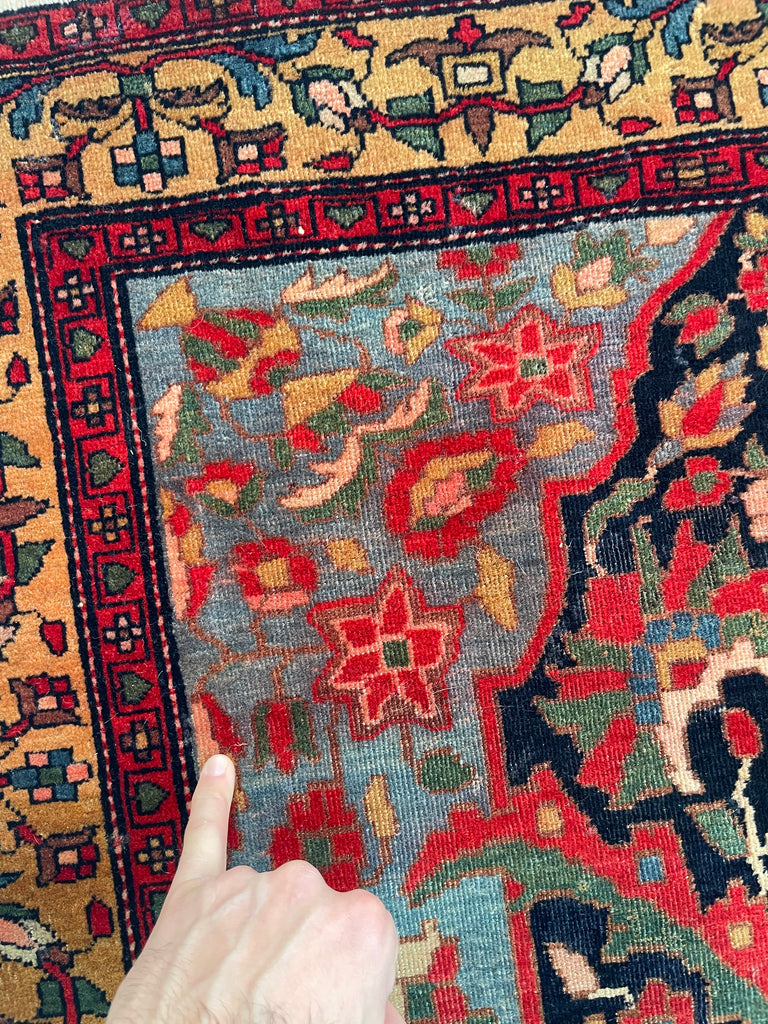 SOLD | SUPURB Antique Ferahan Sarouk with Gorgeous Dyes & Quality Wool | 3.6 x 5.1