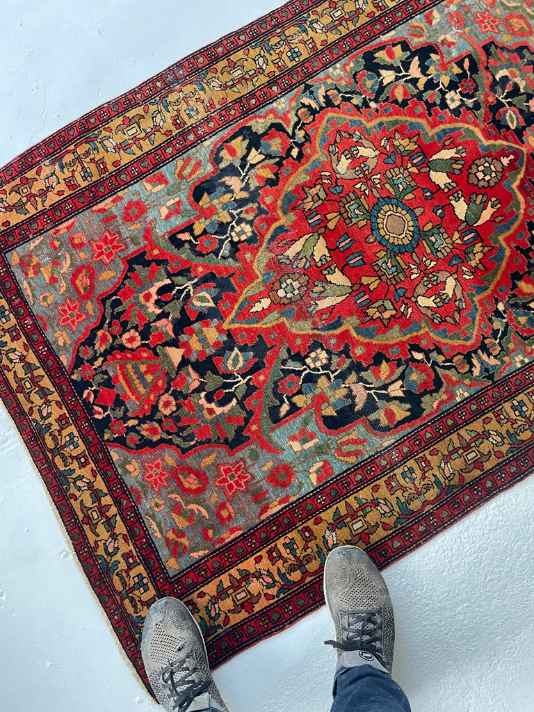 SUPURB Antique Ferahan Sarouk with Gorgeous Dyes & Quality Wool | 3.6 x 5.1