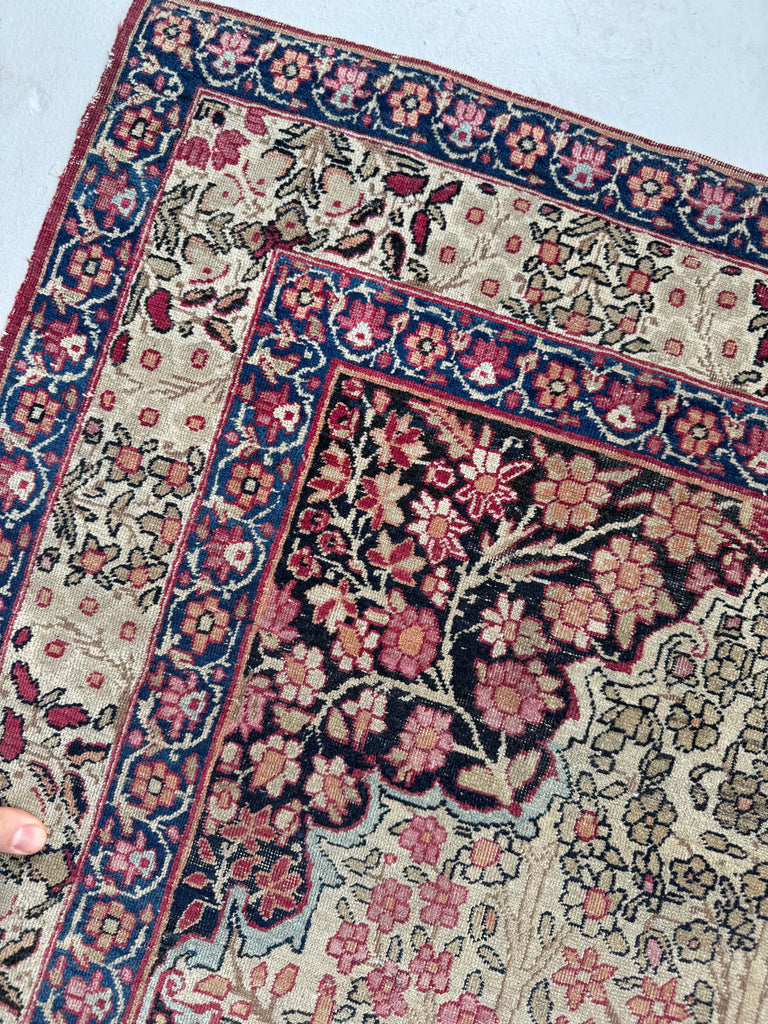 HEAVENLY Antique Kerman Tree of Life with 3 Cypress Trees | 3 Kids? This is your Rug!! | ~ 3.6 x 5.6