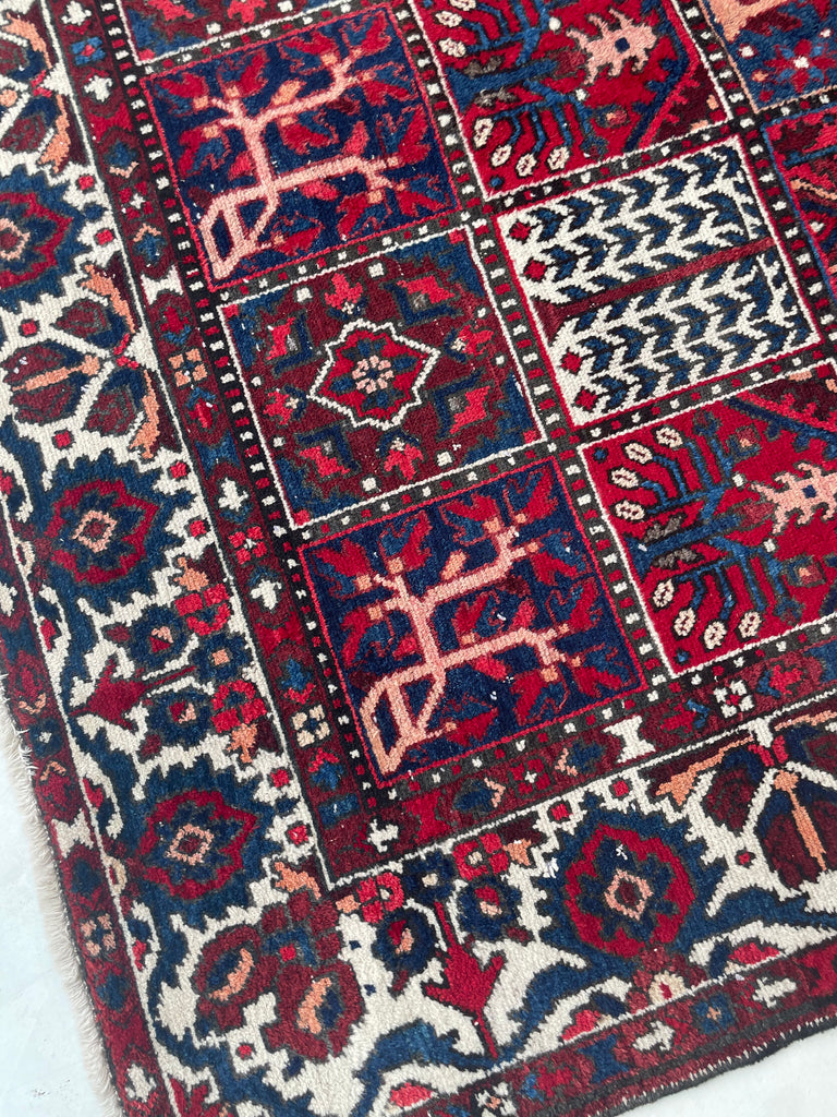 ICONIC Vintage Persian Bakhtiari "Garden Design" aka "4 Seasons Rug" | 7 x 10.2