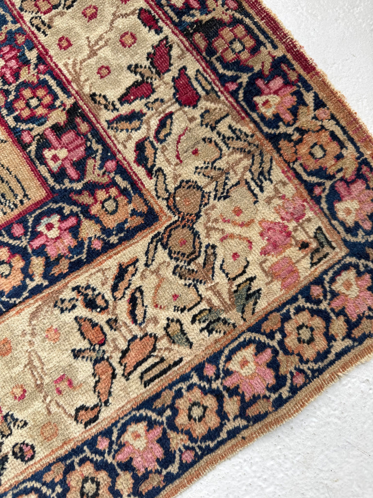 HEAVENLY Antique Kerman Tree of Life with 3 Cypress Trees | 3 Kids? This is your Rug!! | ~ 3.6 x 5.6