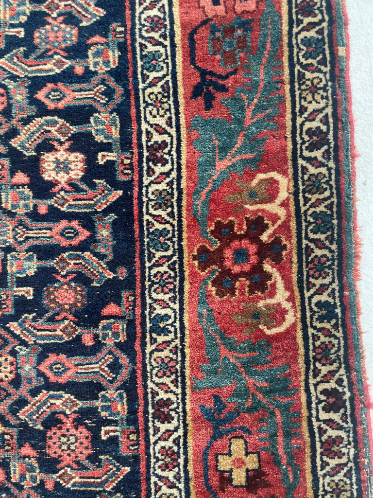 20 FEET LONG!! Gorgeous Antique Halvai Bidjar with Growing Vine Border | 4 x 20.3