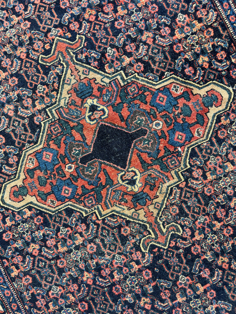 OLD WORLD Antique Persian Senneh | Iconic, Timeless, Beautifully Deep | 3.7 x 4.5