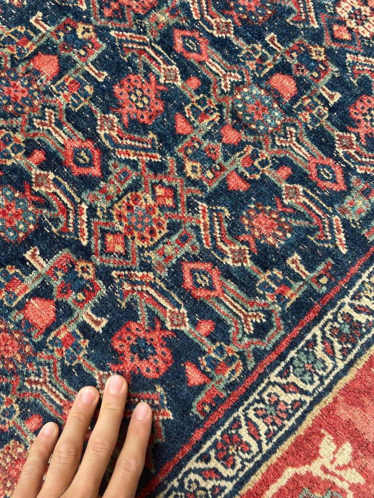 20 FEET LONG!! Gorgeous Antique Halvai Bidjar with Growing Vine Border | 4 x 20.3