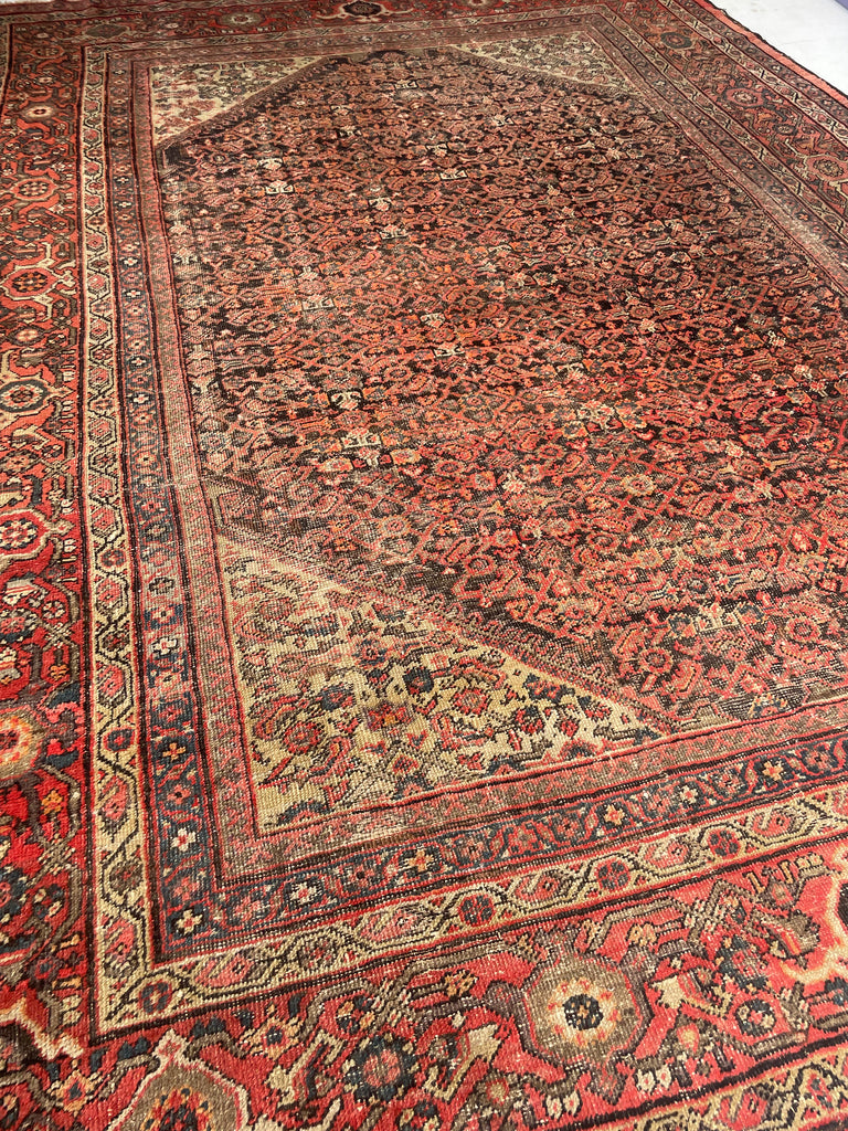 GORGEOUS Large & Muted Antique Kurd-Malayer | Charcoal, Purple, Taupe, Grey, Moss, Rust, More | ~ 11 x 14