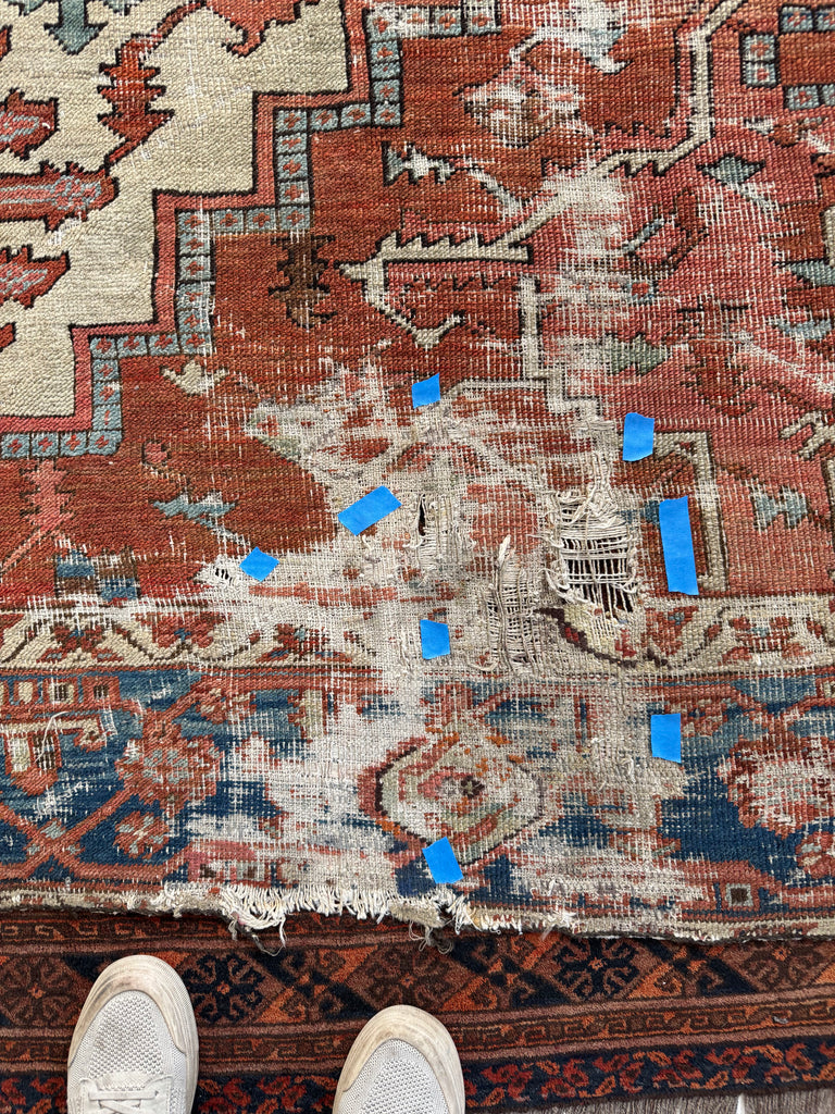 RESERVED FOR KAYLIN*** final payment: ANCIENT & GORGEOUS Antique Persian Serapi | Unreal Colors & Patina | ~ 9.7 x 11.4