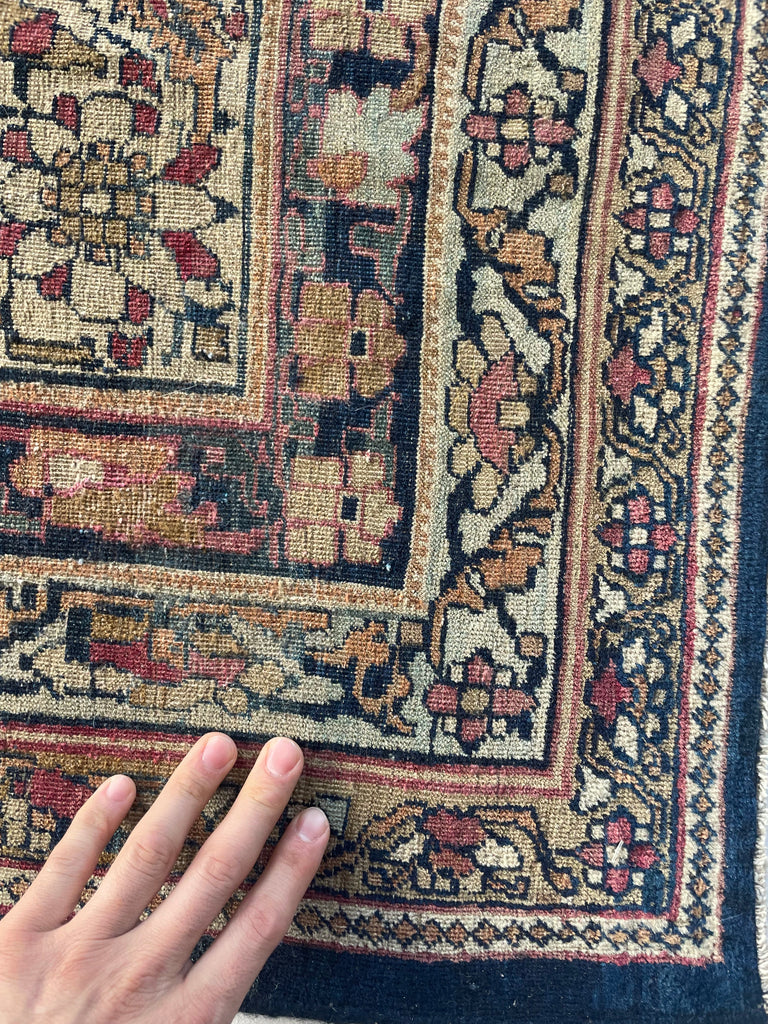 "HALAL" MUSUEM PIECE | 1880's Antique Persian Kerman Lavar | "LION VS BULL" Ancient SPRING EQUINOX Mythology | 9.2 x 12.5