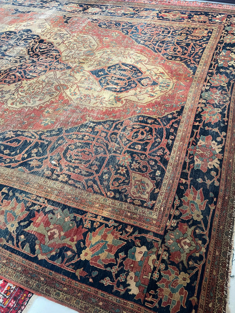 OUTSTANDING  Old-World Gem | Large Antique Carpet, C. 1900's | 10.6 x 13.9
