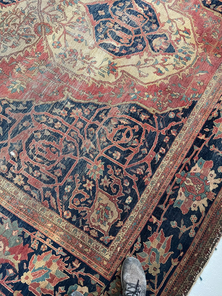 OUTSTANDING  Old-World Gem | Large Antique Carpet, C. 1900's | 10.6 x 13.9