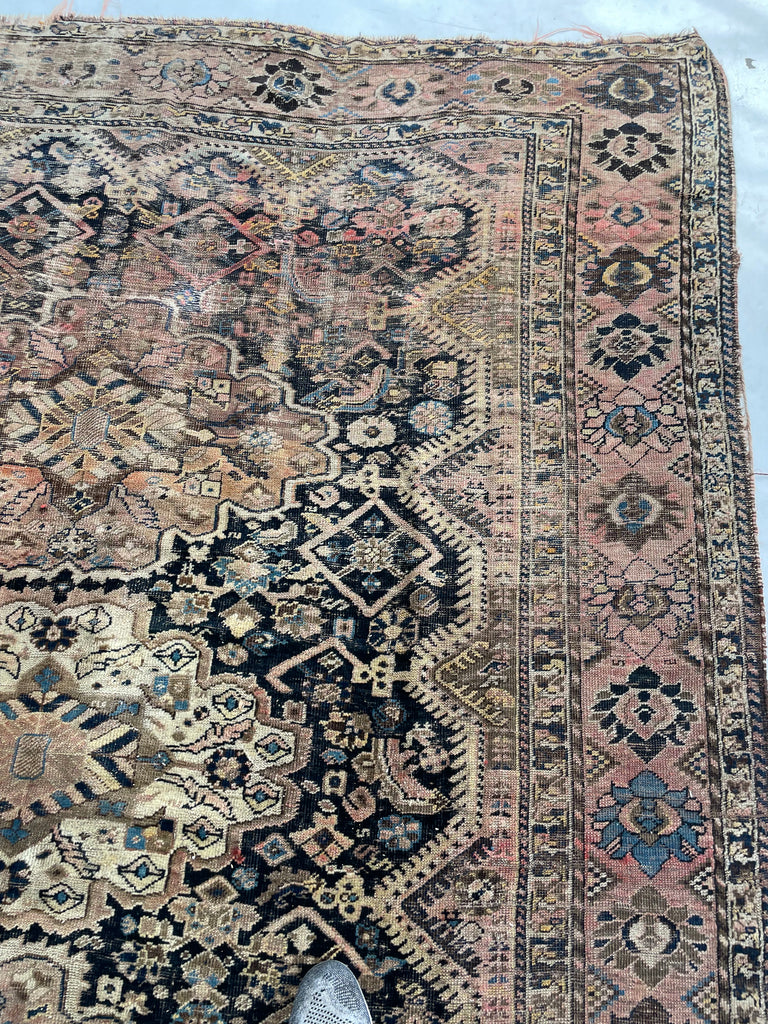 OMBRE SUNSET HUES - Antique Persian Khamseh | Floppy Luxurious Textile | 6.11 x 9.6