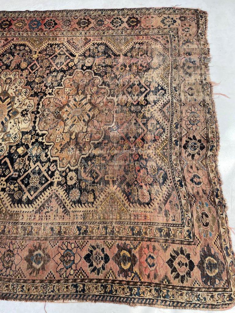 SOLD | OMBRE SUNSET HUES - Antique Persian Khamseh | Floppy Luxurious Textile | 6.11 x 9.6