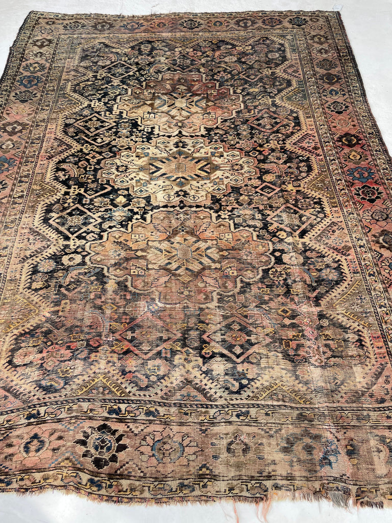 SOLD | OMBRE SUNSET HUES - Antique Persian Khamseh | Floppy Luxurious Textile | 6.11 x 9.6