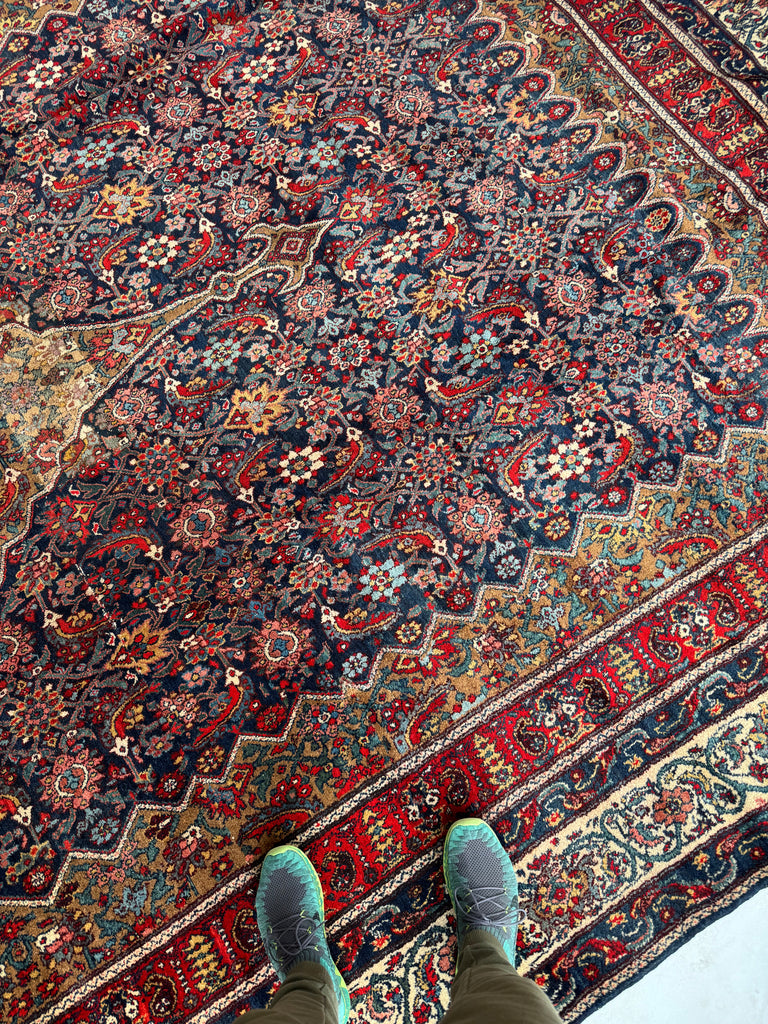 Coming Soon... GORGEOUS Palace Size Persian Bibikibad in Deep Blue, Rust, Hunter Green, Camel | Plush Full Pile | ~ 10.6 x 16.5