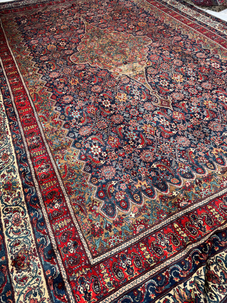 Coming Soon... GORGEOUS Palace Size Persian Bibikibad in Deep Blue, Rust, Hunter Green, Camel | Plush Full Pile | ~ 10.6 x 16.5