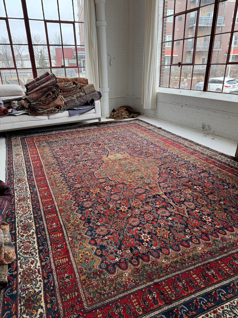 Coming Soon... GORGEOUS Palace Size Persian Bibikibad in Deep Blue, Rust, Hunter Green, Camel | Plush Full Pile | ~ 10.6 x 16.5