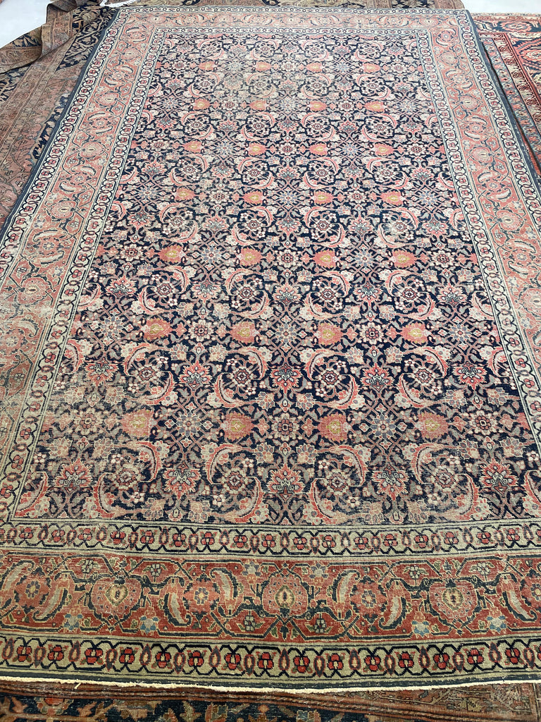Coming Soon... LOVELY European Sized Antique Water-Garden Tabriz | Pistachio Green, Rust, Rose, Walnut | 7.8 x 12.8
