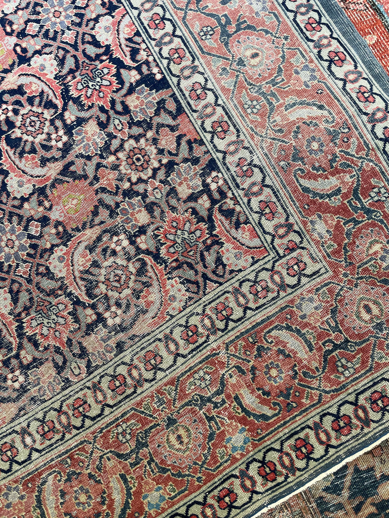 Coming Soon... LOVELY European Sized Antique Water-Garden Tabriz | Pistachio Green, Rust, Rose, Walnut | 7.8 x 12.8