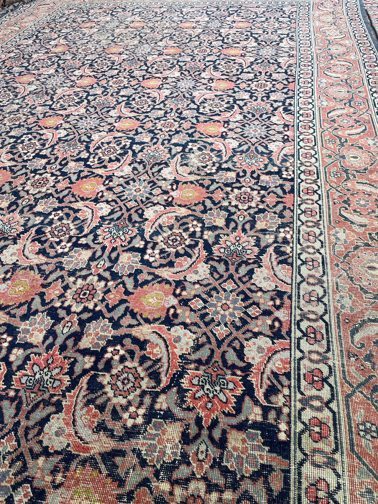 Coming Soon... LOVELY European Sized Antique Water-Garden Tabriz | Pistachio Green, Rust, Rose, Walnut | 7.8 x 12.8