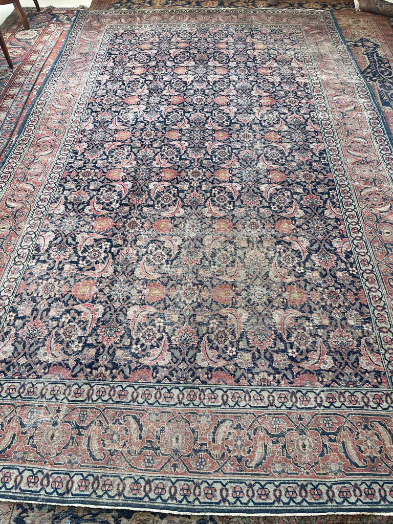 Coming Soon... LOVELY European Sized Antique Water-Garden Tabriz | Pistachio Green, Rust, Rose, Walnut | 7.8 x 12.8