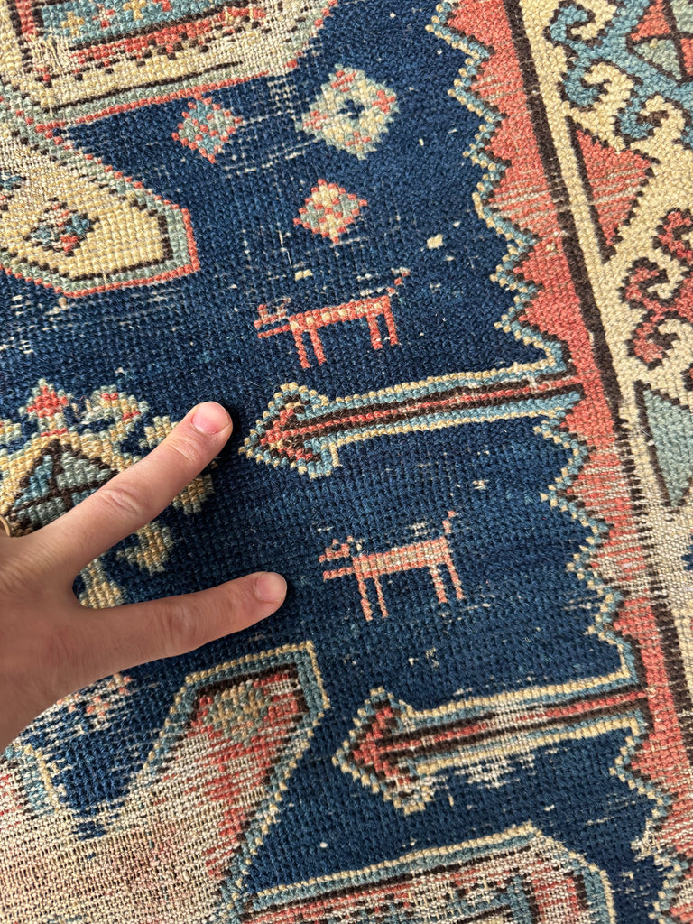 SUPERB ANCIENT Rare Caucasian Runner | DATED C.     | Gorgeous Look, Worn to Perfection | 3.10 x 7.3