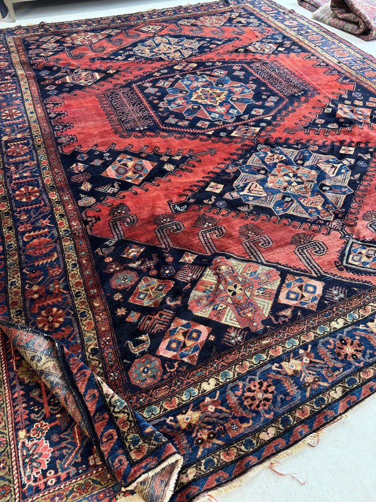 Coming Soon... LARGE & POWERFUL Antique Persian Tribal | Bold Striking Design and Colors | 10.8 x 13.6