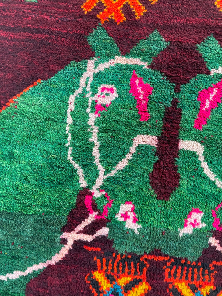 CHARMING Moroccan SISTER HORSE RUG | Vivid Enchanting Colors with Plush Wool Pile | 4 x 6