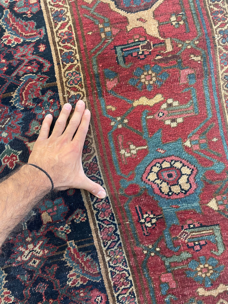 SOLD |  ORGANIC Mystical Halvai Bidjar GEM | Wide Runner with Indigo, Camel, Rust, Purple, Green | 5.3 x 10.7