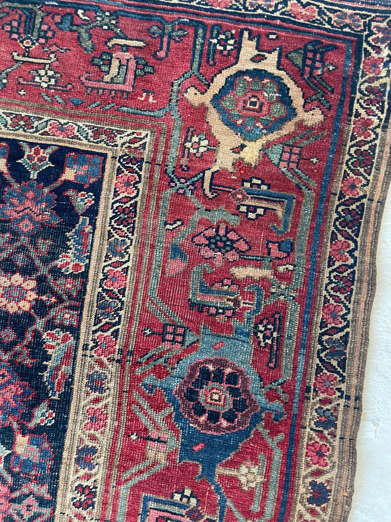SOLD |  ORGANIC Mystical Halvai Bidjar GEM | Wide Runner with Indigo, Camel, Rust, Purple, Green | 5.3 x 10.7