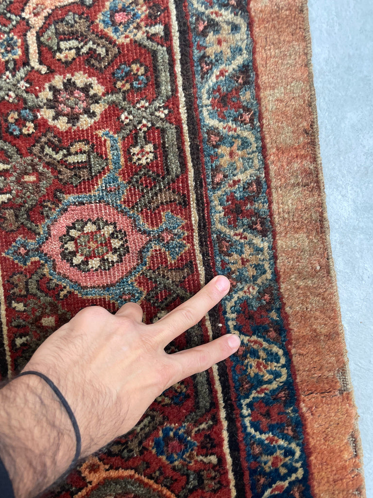 RESERVED FOR PHOTOSHOOT*** BEAUTIFUL Apricot & Ice Blue Antique Mahal | Unique Color with Nice Plush Wool | 8 x 10