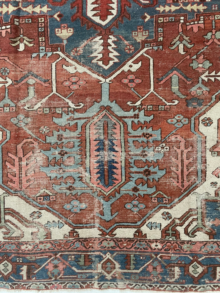 STUNNING Slender European Sized Antique Heriz-Serapi | Sophisticated Old World Art | 8.2 x 13