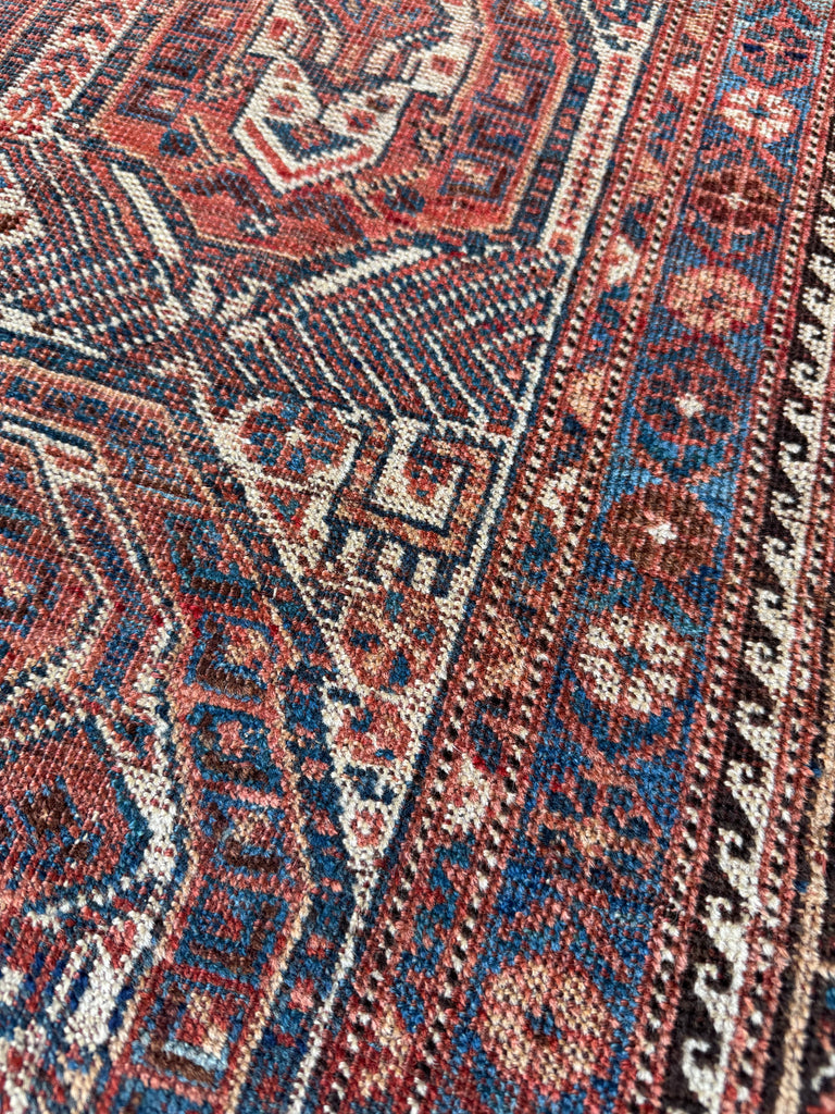 MATRIARCH Weaving | Antique Southwest Khamseh Repeating Circle of Life Boteh Motifs | 4.2 x 6.2