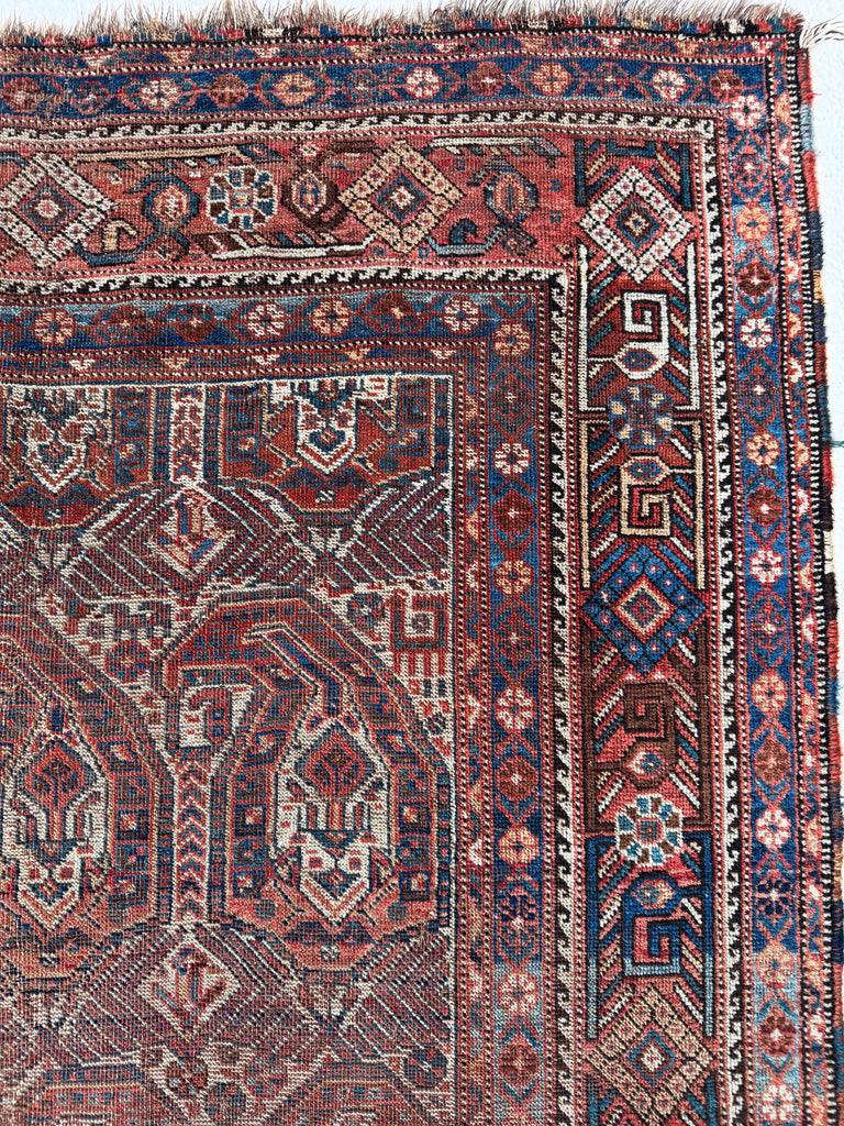 MATRIARCH Weaving | Antique Southwest Khamseh Repeating Circle of Life Boteh Motifs | 4.2 x 6.2