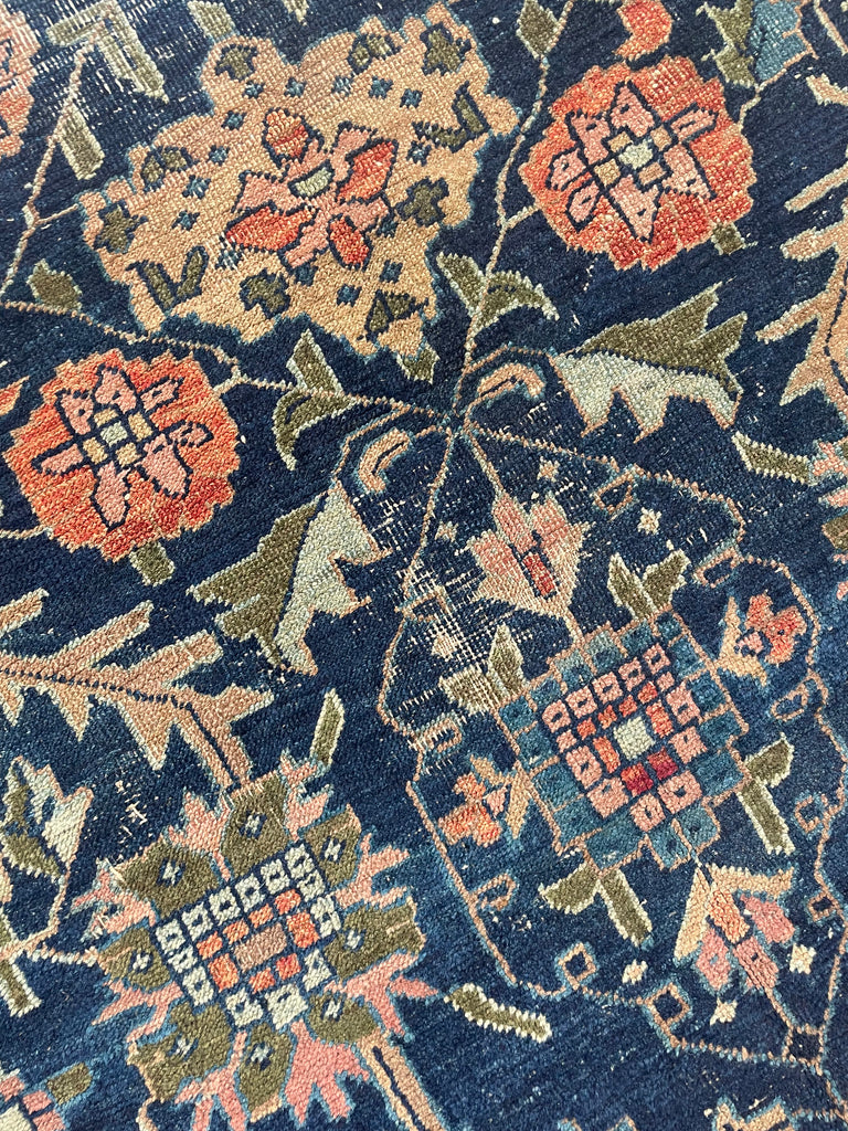 SOLD | DIVINE Palmette & Willow Tree Antique Central Persian Carpet | DeVOL Green, Indigo, Coral-Blush, Army & Sage Green, Pastel, Blue, Wheat, etc | 7.10 x 10.4