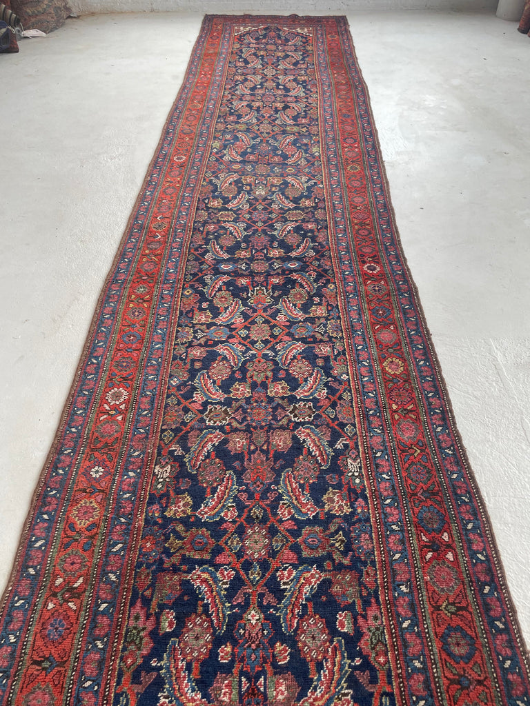 ~ 20 FOOT LONG Nomadic Bidjar Antique Runner with GORGEOUS Colors | 3.8 x 19.9