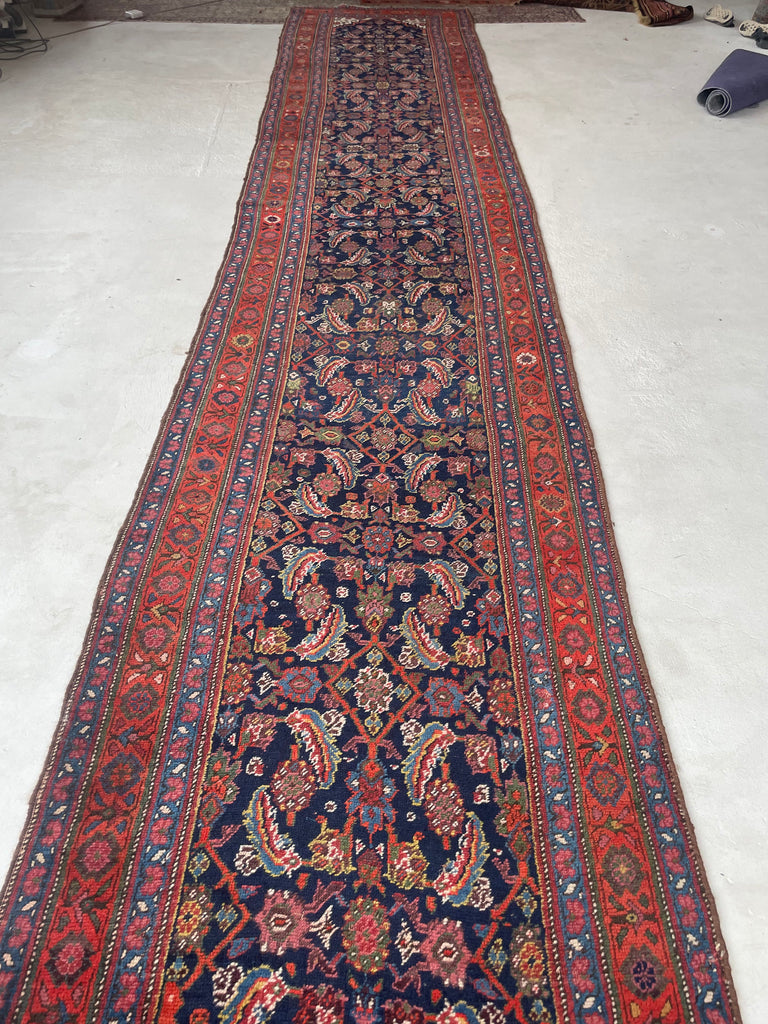 ~ 20 FOOT LONG Nomadic Bidjar Antique Runner with GORGEOUS Colors | 3.8 x 19.9