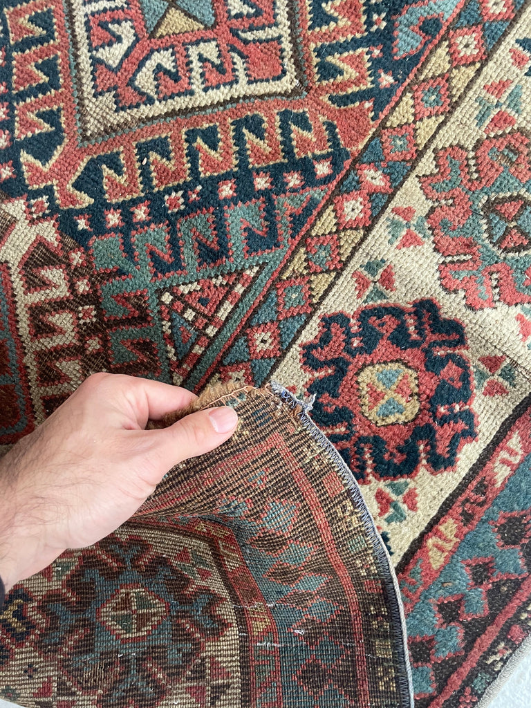 SOLD | FANTASTIC Antique Kazak Runner | Tribal Beauty with Mature Dyes & Iconic Design | 3.6 x 10