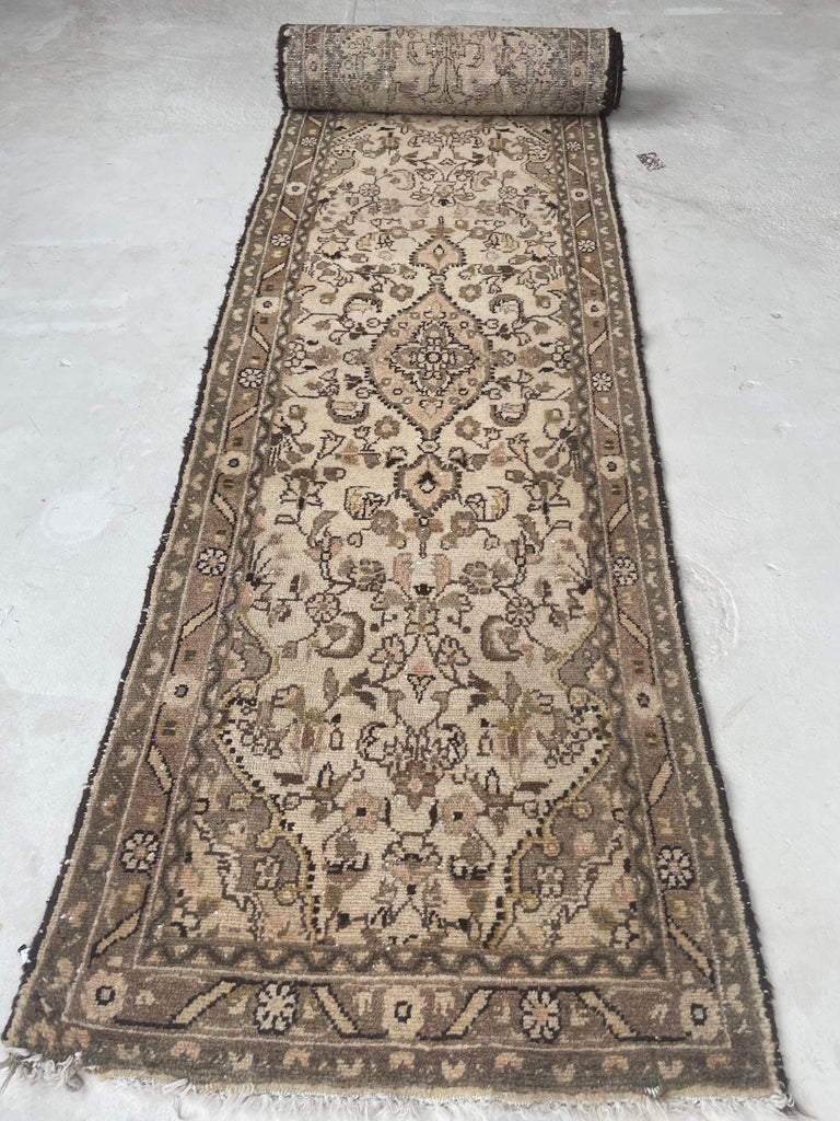 21 FOOT LONG Botanical Beauty! Narrow Stair Runner in Unique Softer Hues | 2.7 x 21.4