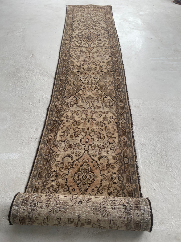 21 FOOT LONG Botanical Beauty! Narrow Stair Runner in Unique Softer Hues | 2.7 x 21.4
