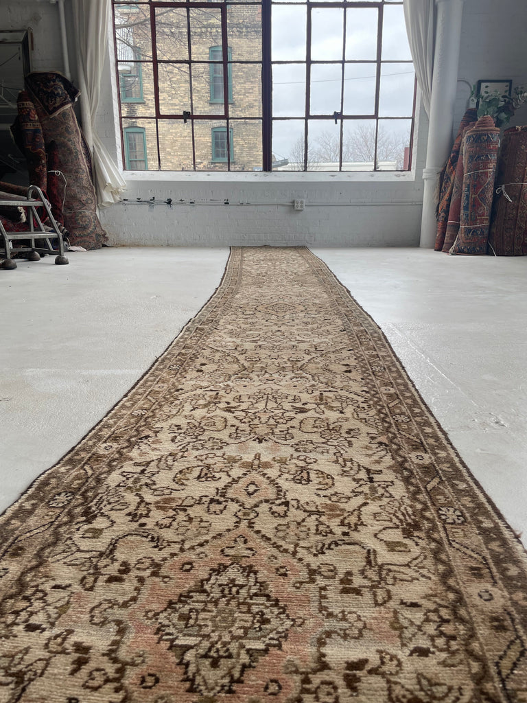 21 FOOT LONG Botanical Beauty! Narrow Stair Runner in Unique Softer Hues | 2.7 x 21.4